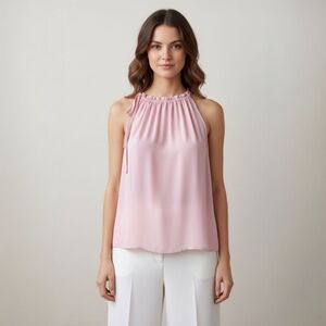 Amanda Uprichard Emlyn Tie-Shoulder Tank – Feminine Minimalist Top – Size S
